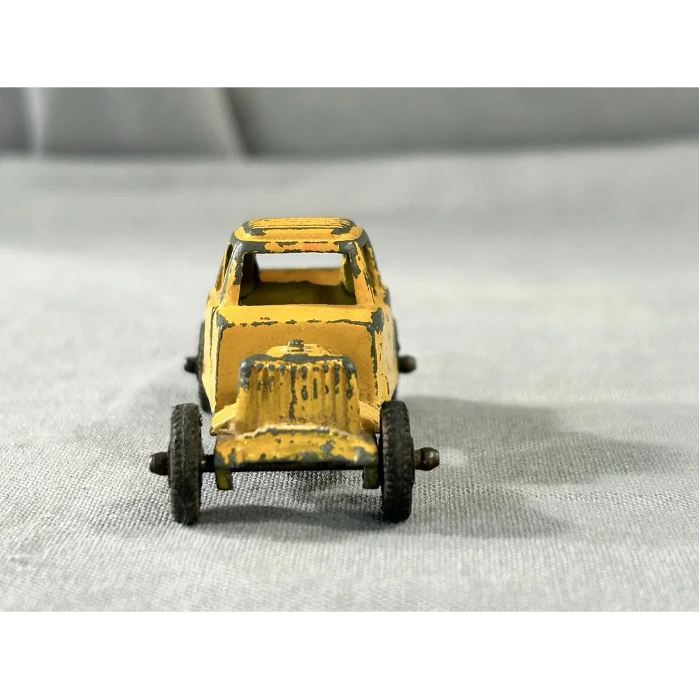 Vintage 60's Tootsietoy hot rod or roadster pickup truck yellow die cast w/wear